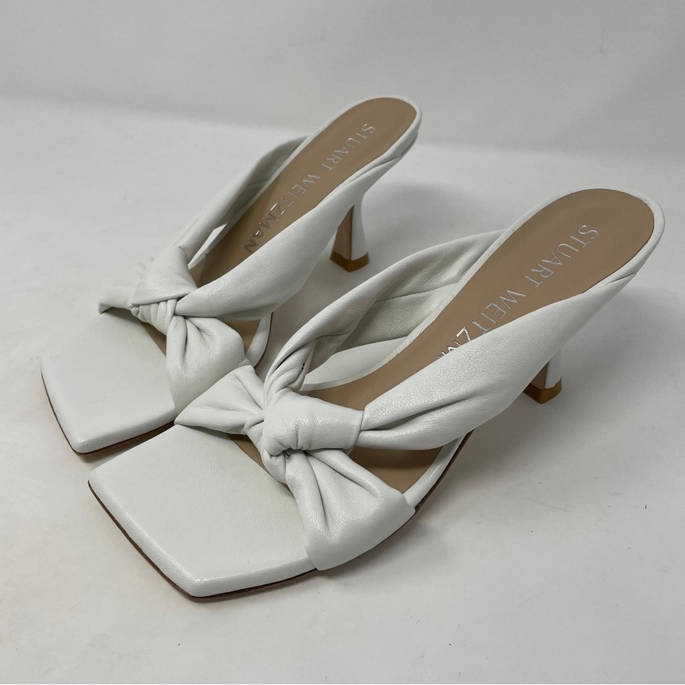 Stuart Weitzman Playa 75 Knot Sandal in White Leather - NWT - Picture 9 of 16